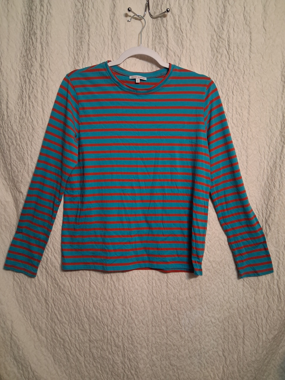 Frances Valentine Striped Tee in Teal and Red